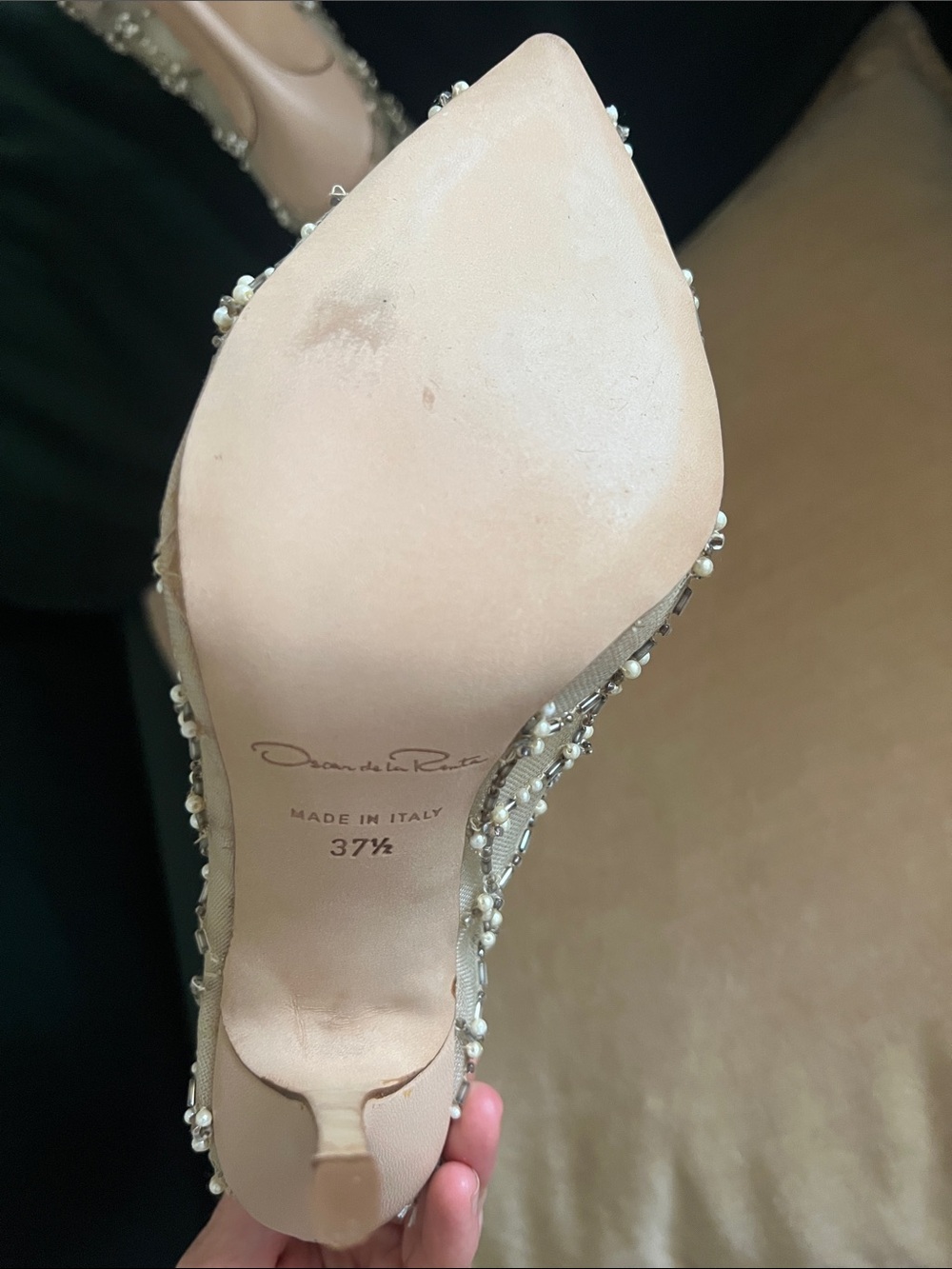 NIB Oscar de la Renta Pearlette Embroidered Booties - Size 37.5 - Picture 11 of 14